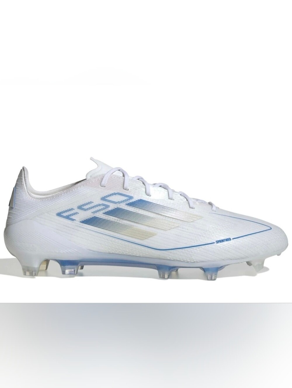 White Soccer Cleats with Blue Accents